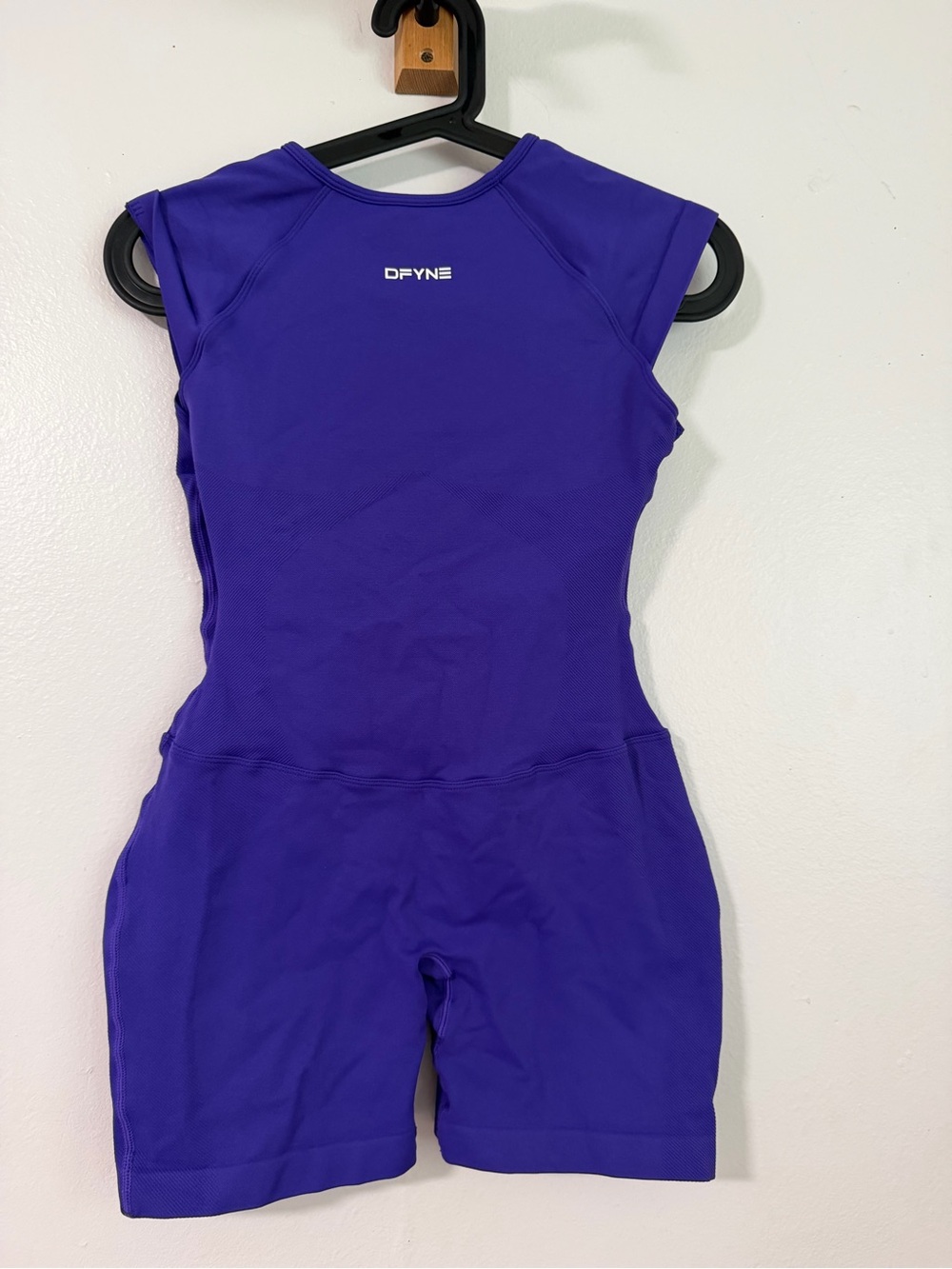 Dfyne Women's Athletic Purple Compression Shorts Romper